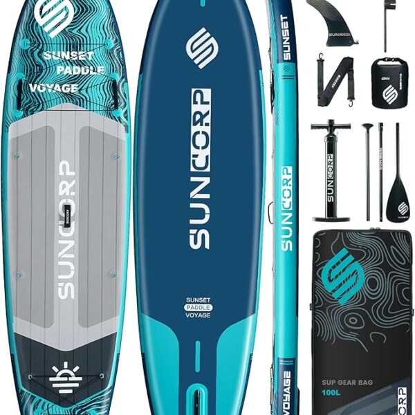 11.6'x35'' Inflatable Paddle Board. Extra Wide Stand-up Paddleboards. 450lbs Capacity. Inflatable SUP. Dual-Action Pump. 100L Backpack. 9 Plus Kits for Family. Fishing. Yoga&All Skill Levels